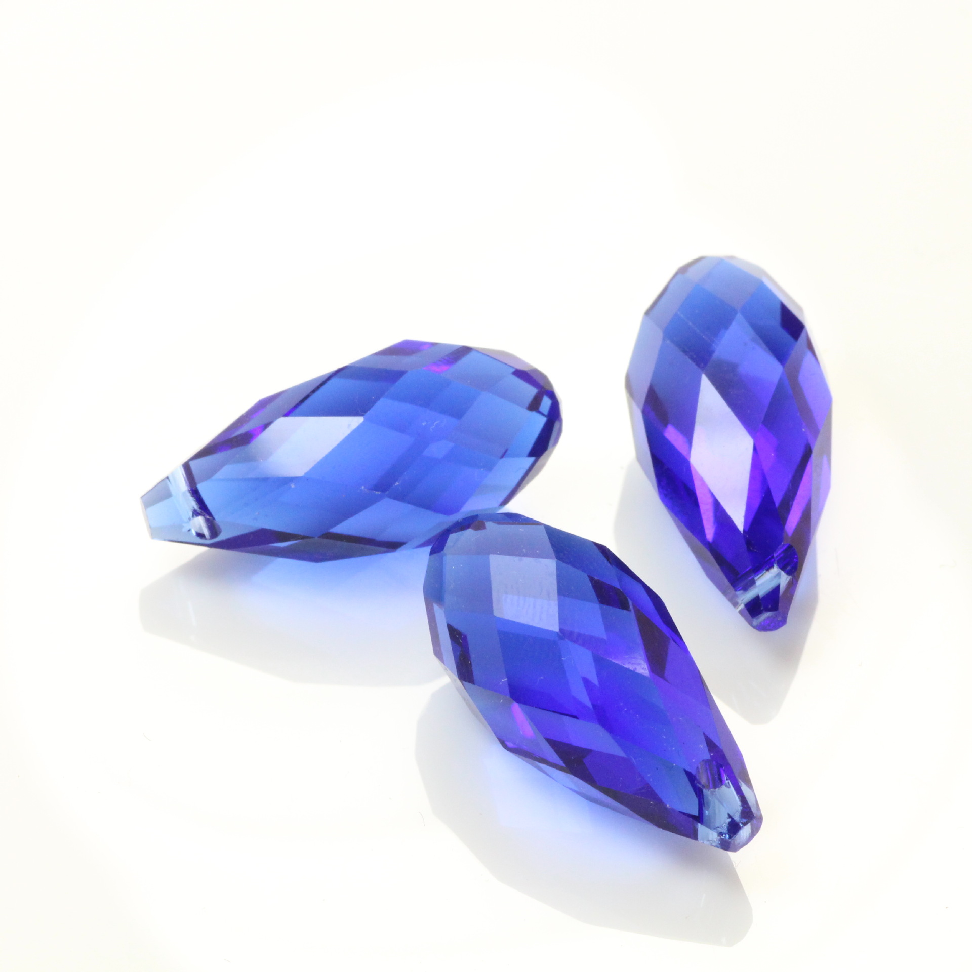 水滴横孔立体切面水晶吊坠12*25高档异形玻璃珠散珠饰品配件批发