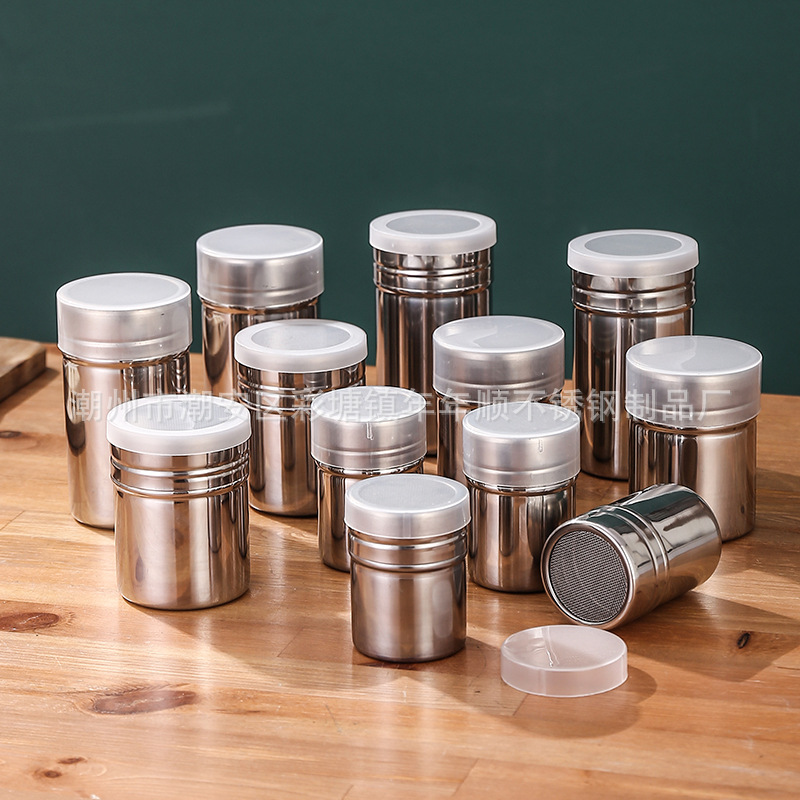 2020新款304不锈钢撒粉筒带网密孔牙签筒撒粉器撒粉罐韩式调料筒