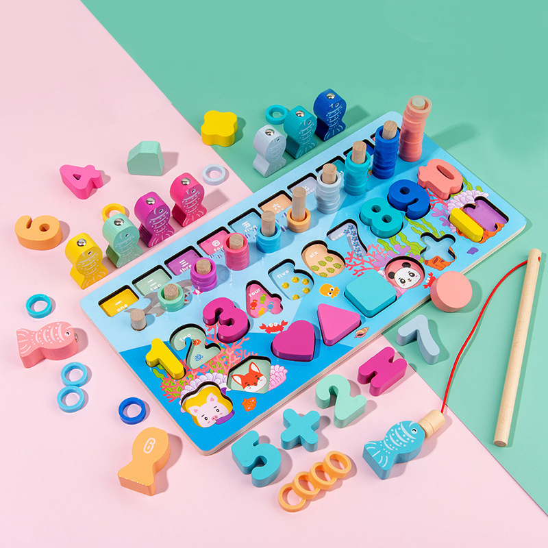 Madera para niños cinco en uno logarítmico tablero juguetes bebé Educativo Educación Temprana juguetes niños 3 + manos-en Juguetes Divertidos