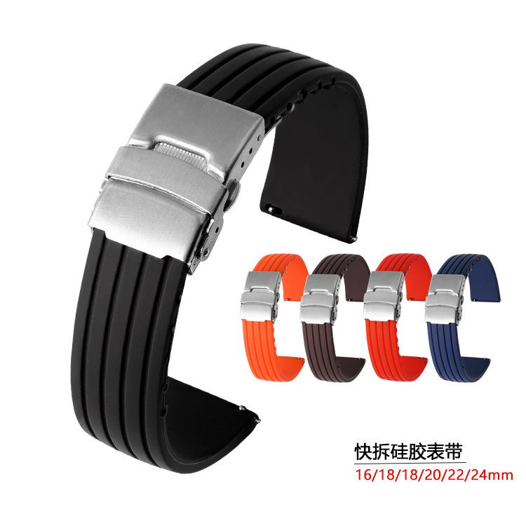 A Tire Pattern Silicone Strap for Huawei Samsung s4 Smart Watch Waterproof Quick-release Double Snap Strap