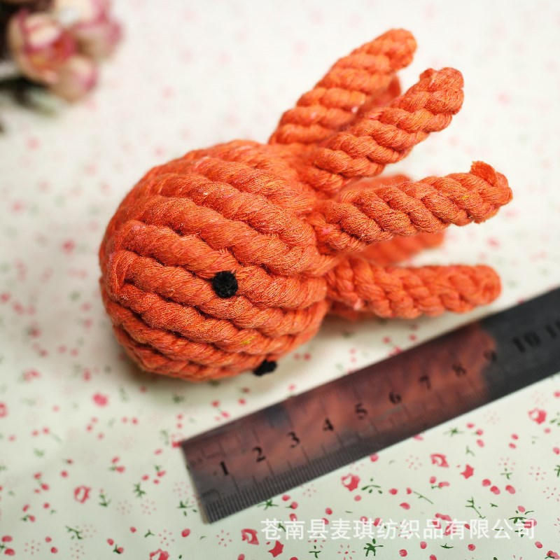Fábrica en stock al por mayor juguete de cuerda de algodón para mascotas pulpo tejido a mano pulpo mascota perro molar mordedura de juguete