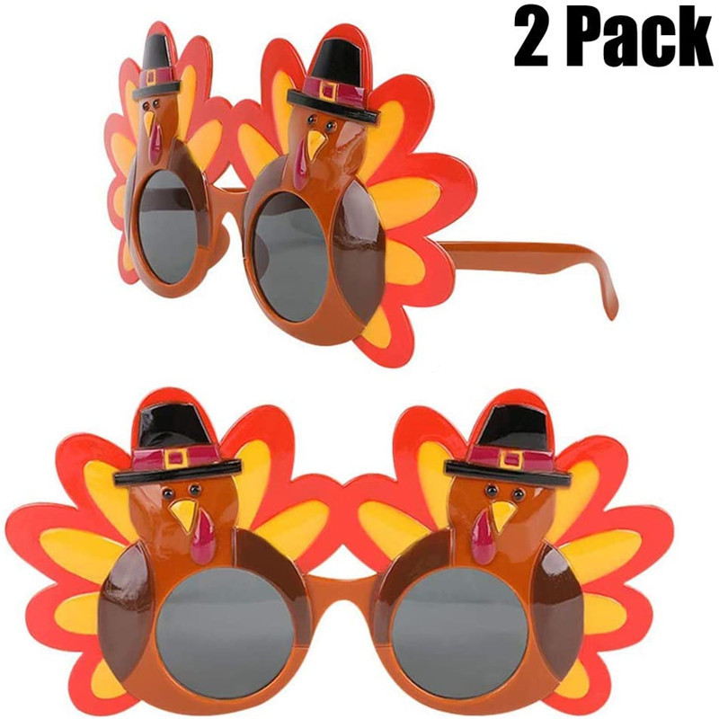 Decoración del Partido de Acción de Gracias gafas de pavo Thanksgiving theme party Turkey shape glasses