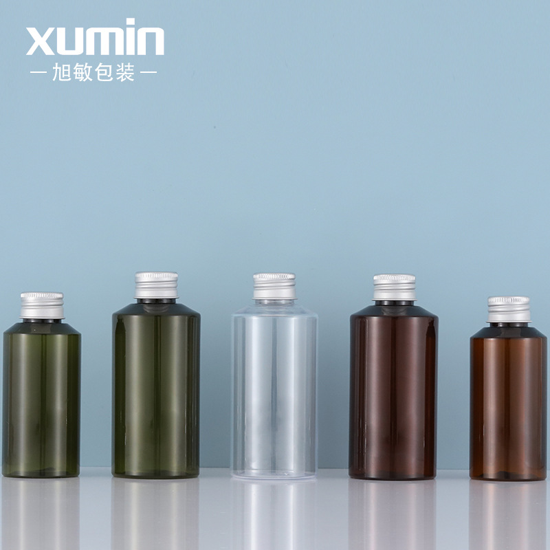 150ml透明化妆品分装瓶 100ml茶色绿色铝盖爽肤水纯露瓶 旭敏包材
