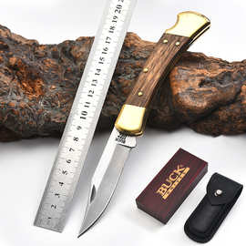 厂家批发不锈钢巴克折刀野外露营防身求生小刀户外便携随身刀具