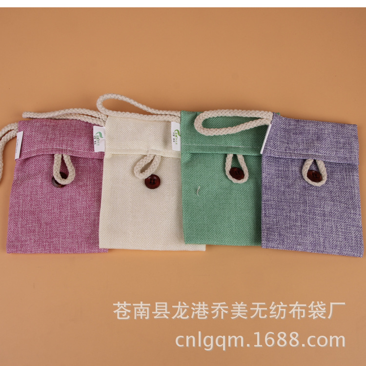 厂家批发创意彩印麻布束口袋印LOGO 时尚麻布抽绳袋现货批发