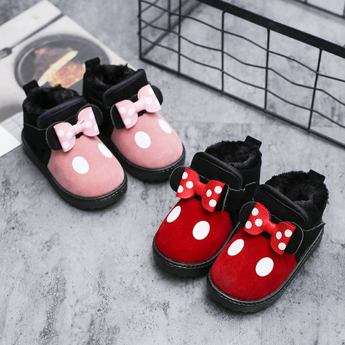 Winter Children's Bag and Cotton Shoes for Girls - Fashionable Warm Indoor and Outdoor Baby Shoes, Colorful - Factory Wholesale