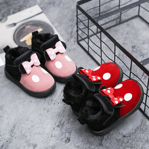 Winter Children's Bag and Cotton Shoes for Girls - Fashionable Warm Indoor and Outdoor Baby Shoes, Colorful - Factory Wholesale