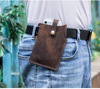 Retro leather street bag, sports belt, mobile phone