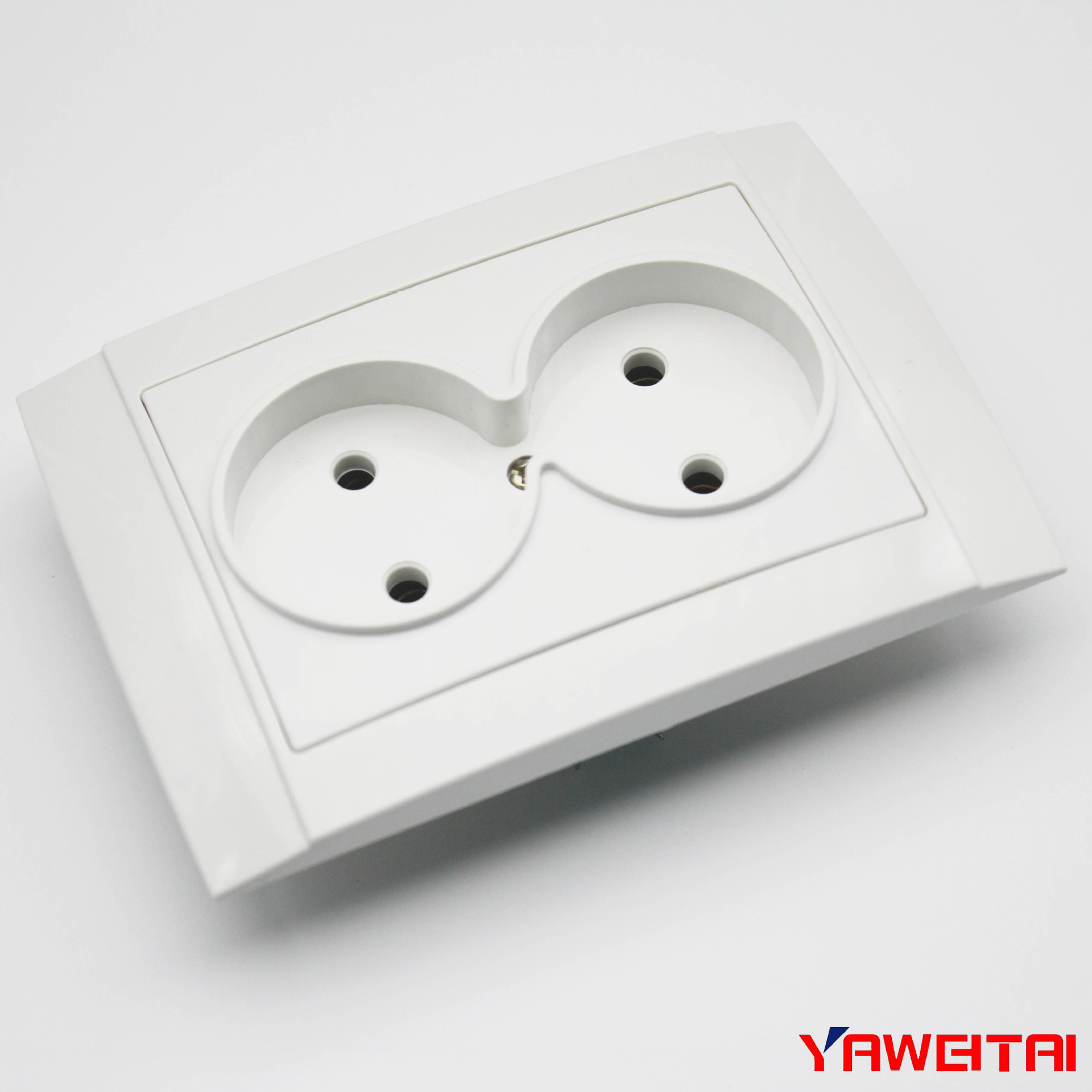 雅威欧标墙壁插座两位德标插座  欧式电源插座  欧标双联插座