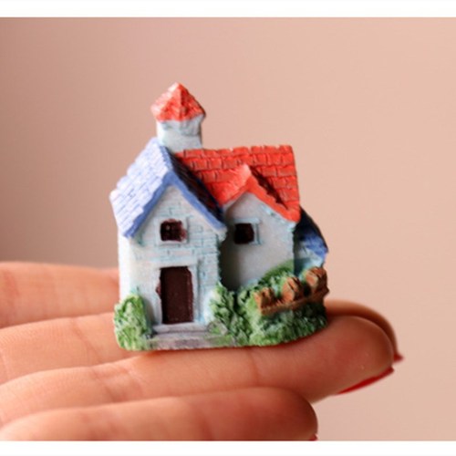 European style country fence villa cartoon bungalow succulent small house house moss micro landscape resin ornaments