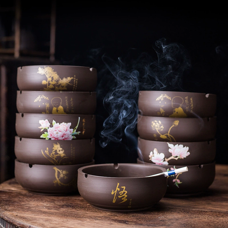 Большая фиолетовая пепельница с песком, креативное пространство, индивидуальность, домашняя гостиная, защита от нахлыстом, европейская роскошная высококачественная керамика