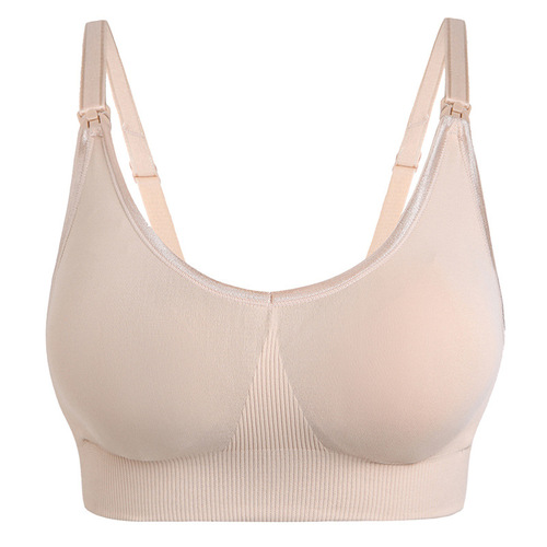 Pregnant women's wire-free front buckle large size nursing bra breastfeeding adjustable push-up anti-sagging nursing bra underwear