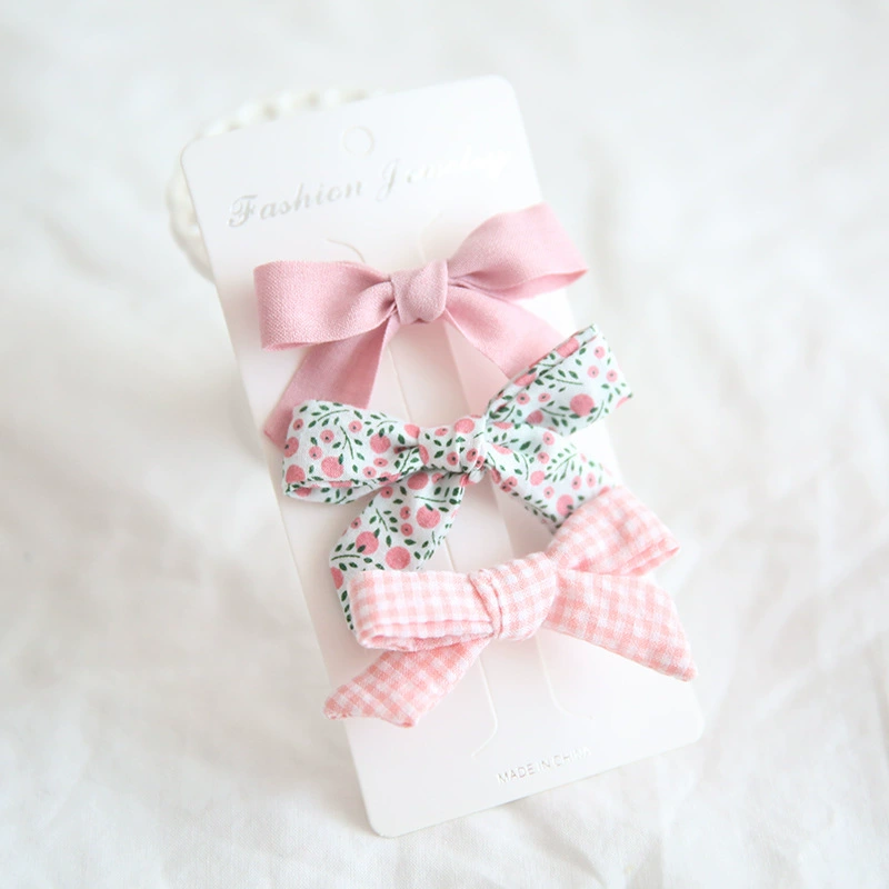 Children's hair accessory, hairpins, magazine with bow, set, wholesale, 3 piece set