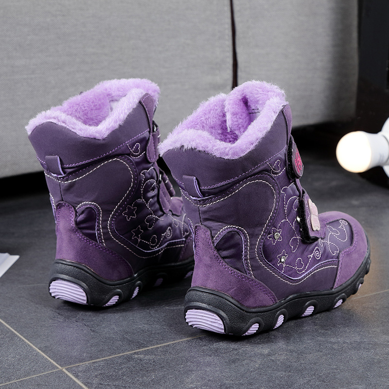 Botas de nieve para niños, cálidas y de suela plana, directamente del fabricante, venta al por mayor y al por menor, estilo princesa, antideslizantes. image 4