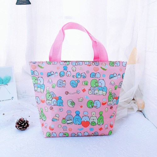 Cartoon lightweight tote bag lunch box bag Sanyanzai Bread Shin-chan waterproof hand storage bag lunch bag