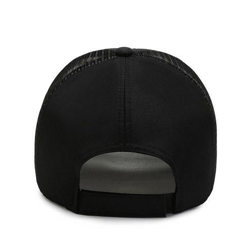 Wide-brimmed mesh cap for men, summer fashion, sporty, breathable, drawstring sun hat, outdoor cycling, baseball cap, windproof duckbill hat