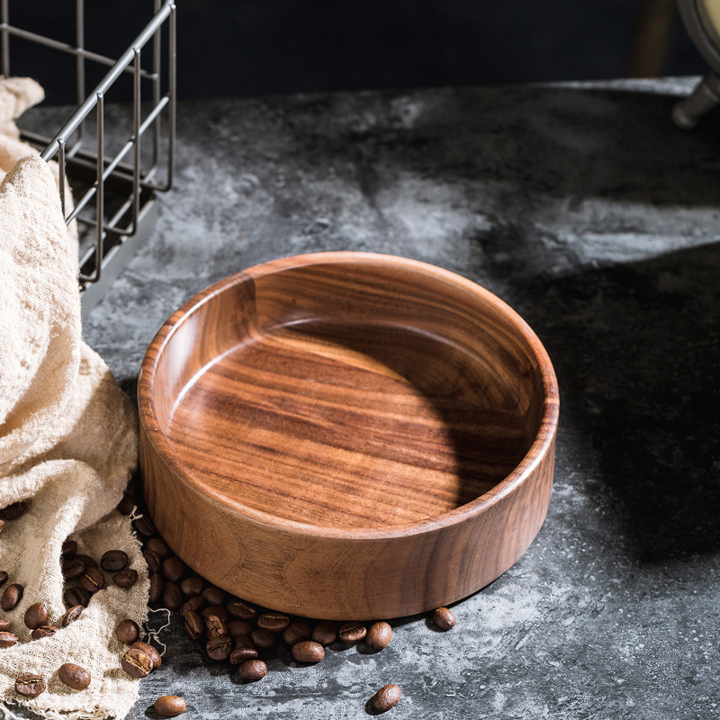 Taza de nuez de América del Norte Taza de café Plato de taza de marca Rectangular redondo Madera sólida Cojín de taza LOGO texto grabado