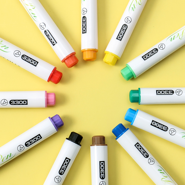 Guangna 3300 tela creativa pluma DIY no se desvanece pincel de pintura de tela de color traje de pluma de 24 rotulador de color