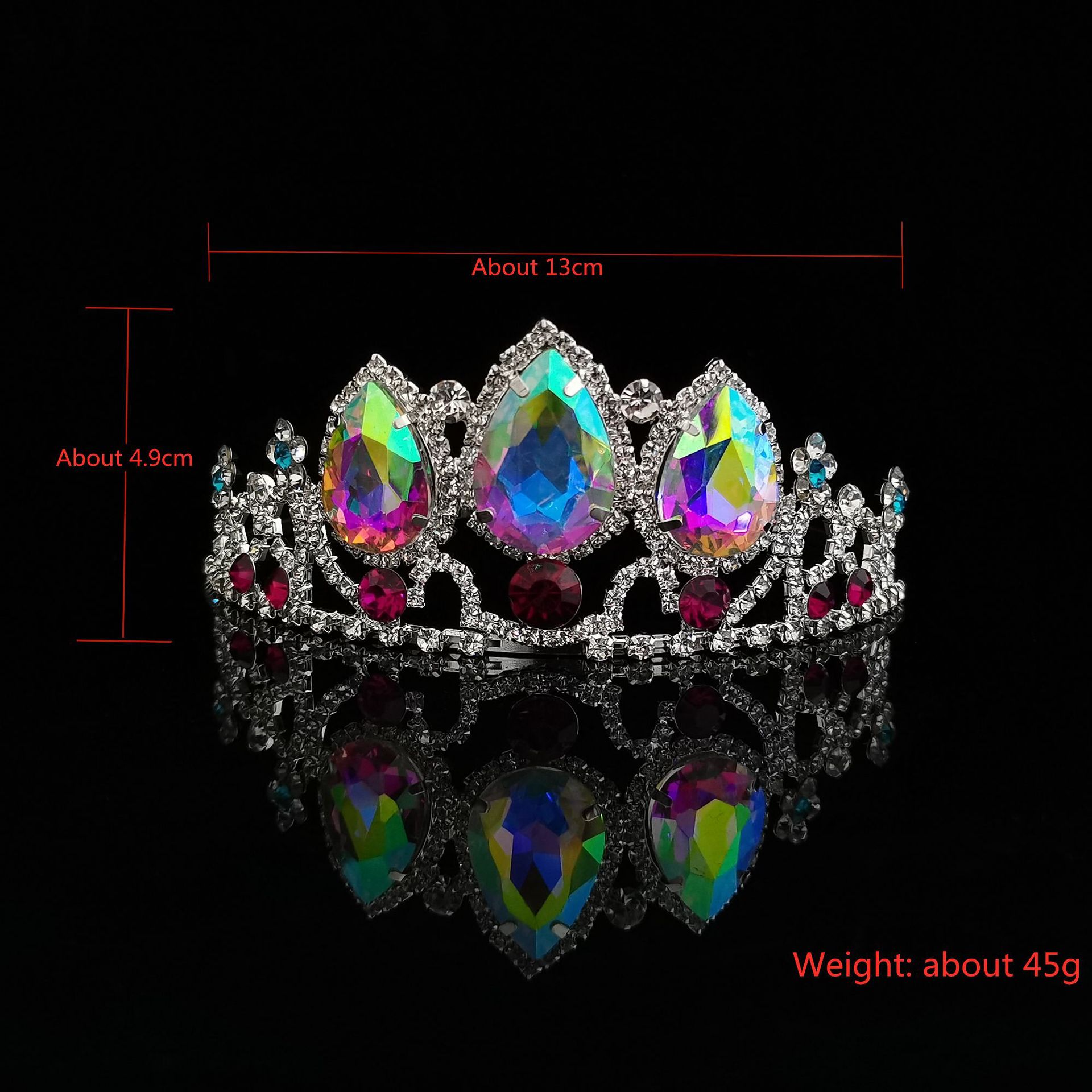 Braut Kristall Tiara Mit Wassertropfen Krone Für Hochzeit_voghion.com
