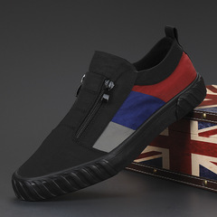 2024春季男板鞋新款透氣男鞋韓版潮流男士運動休閒拼色帆布鞋