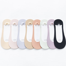 冰丝任意剪船袜女士竖条棉底浅口隐形硅胶条纹棉纯色防滑袜子批发