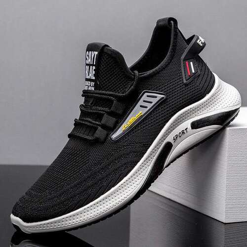  New Spring Flywoven Running Mesh Shoes Men's Shoes Summer Breathable Casual Shoes Sports Shoes Versatile Dad Trendy Shoes