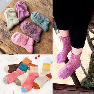 New Rabbit Wool Socks Women's Ethnic Style Wide Rakou Parallel Thick Needle Socks Thickened Solid Color Haining Wool Socks