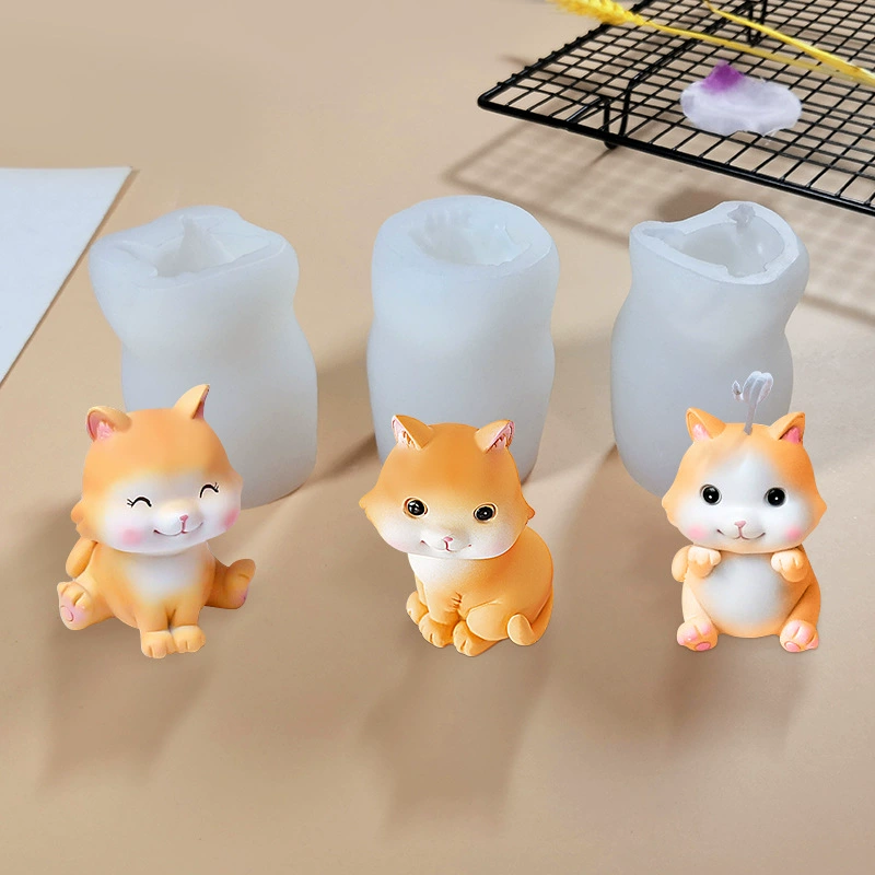 Силиконовая форма для мультфильма, акриловая свеча, кот, ручная работа