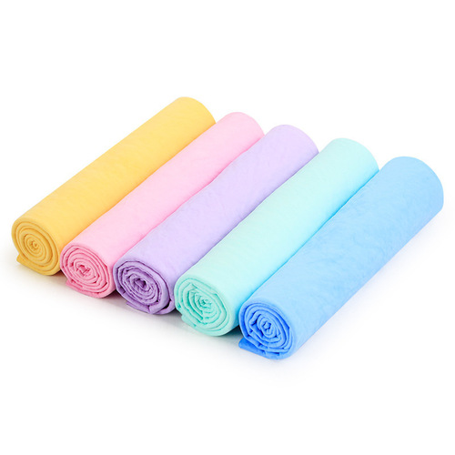 Car wash wiping towel small bucket 43*32 synthetic deerskin towel pet dry bath towel