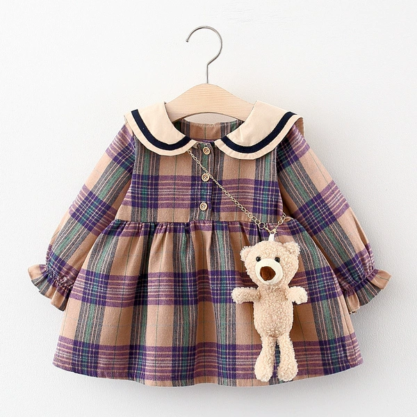 Purple plaid skirt (send bear)