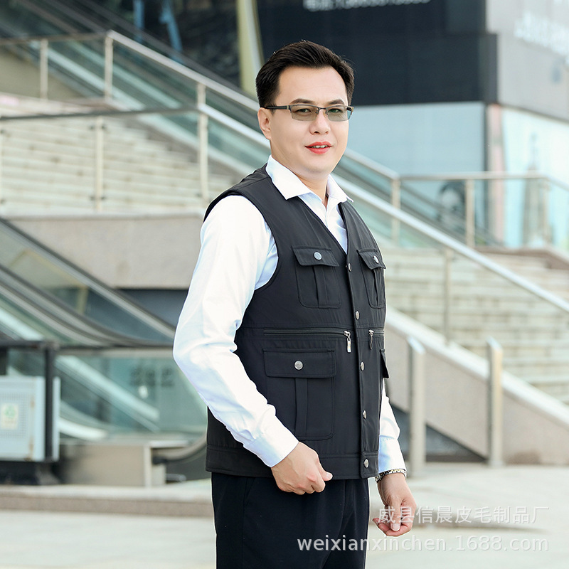 Wool vest manufacturers wholesale high-grade fur one men's winter warm waistcoat sheepskin vest