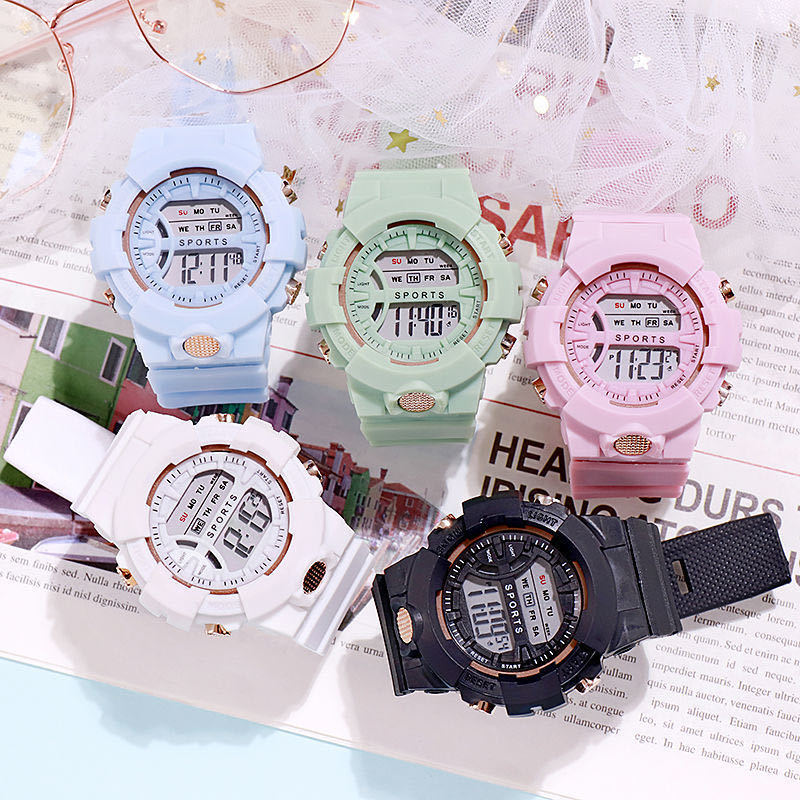 Tomato Popular Girl Watch Ins Style Matcha Green Cute Unicorn Digital Watch for Boys and Girls Primary and Secondary School Students