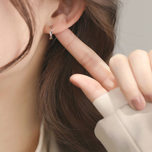 Summer universal small design earrings with pigtail, simple and elegant design, trend of season