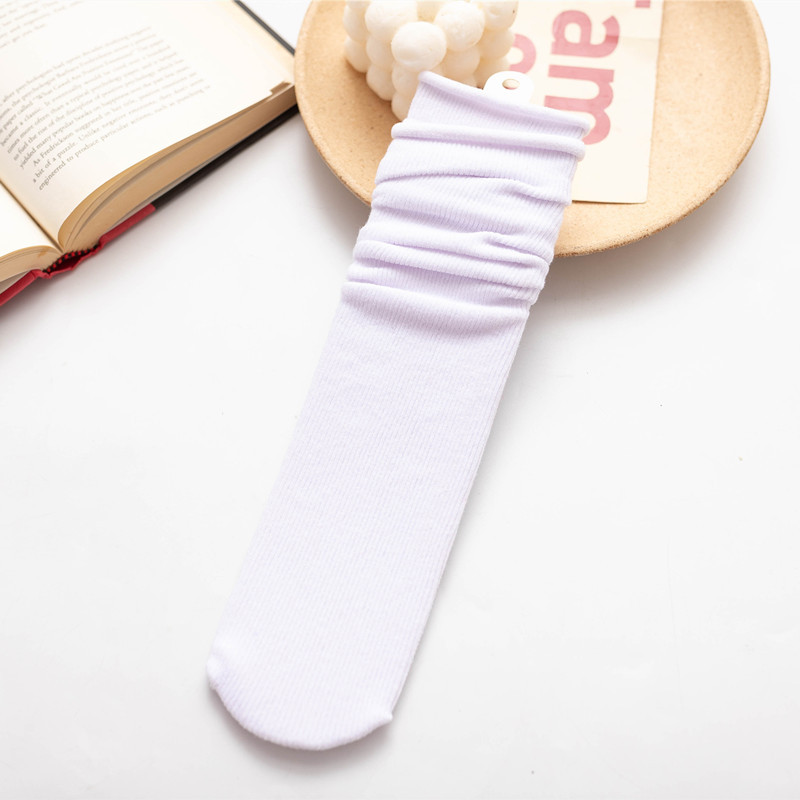 Calcetines de pila para mujer Otoño e Invierno gruesos de Cachemira delgada a rayas de color sólido calcetines de media pantorrilla de corte suelto curling calcetines de confinamiento de mujeres embarazadas