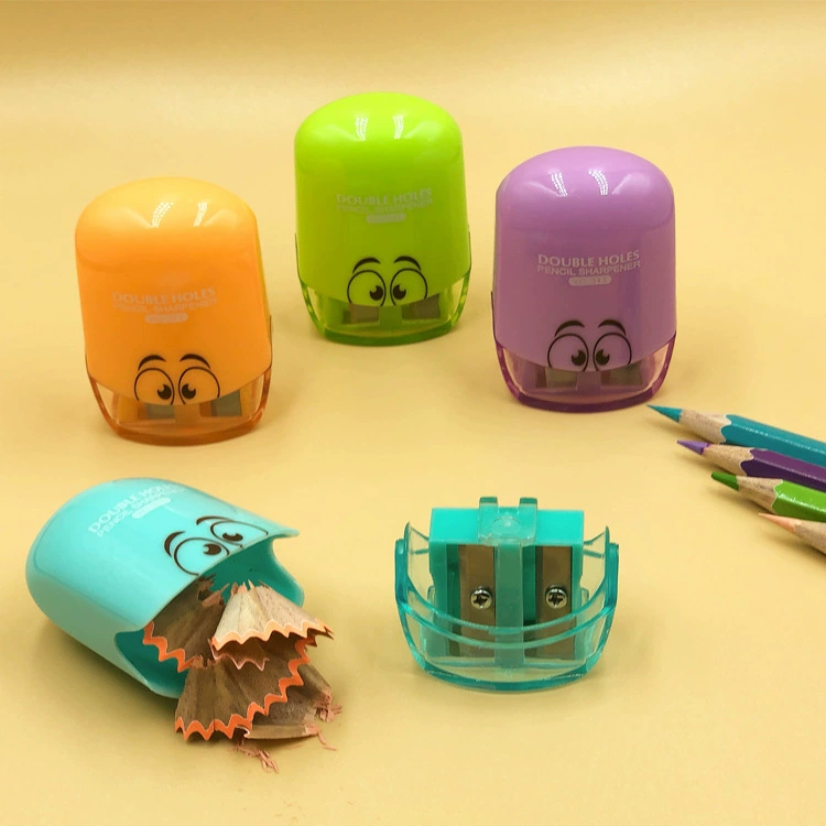 Мультфильм формирование карандаш точилка двойное отверстие точилка для карандашей студенческие принадлежности школьные канцелярские принадлежности для печати логотипа