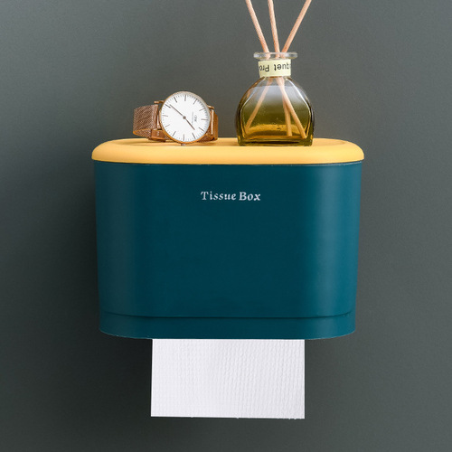 Creative simple home bathroom punch-free wall-mounted tissue box Multifunctional hotel bathroom tissue box