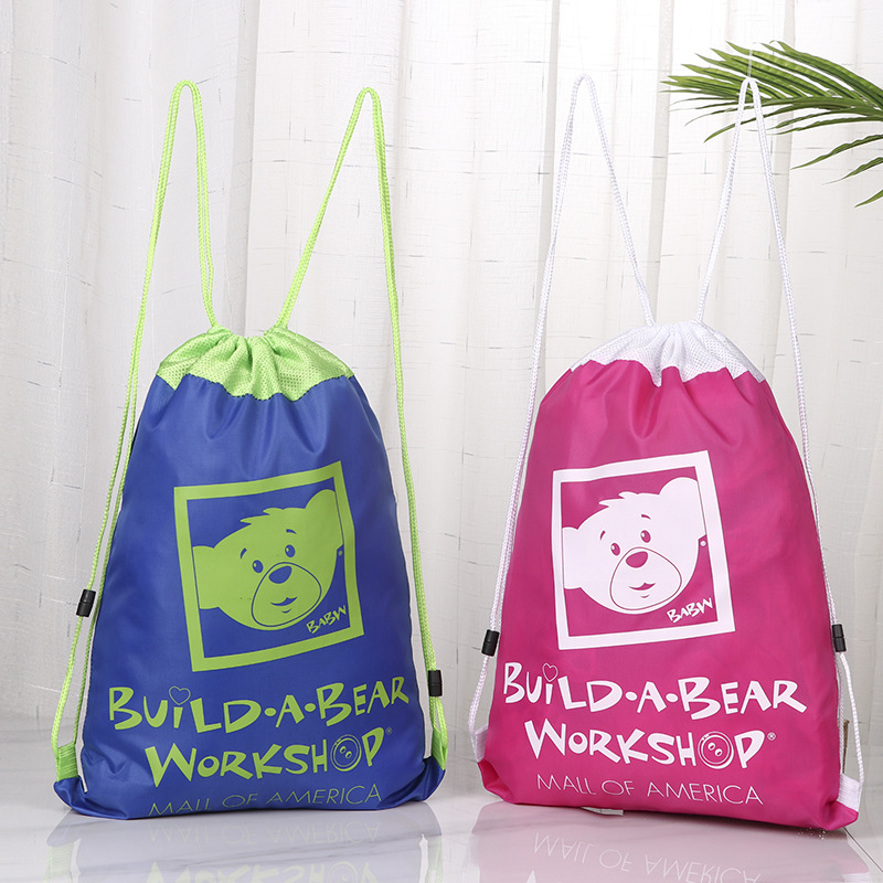 涤纶束口袋定 做210d速干抽绳双肩背包运动广告背包袋定 制抽绳袋