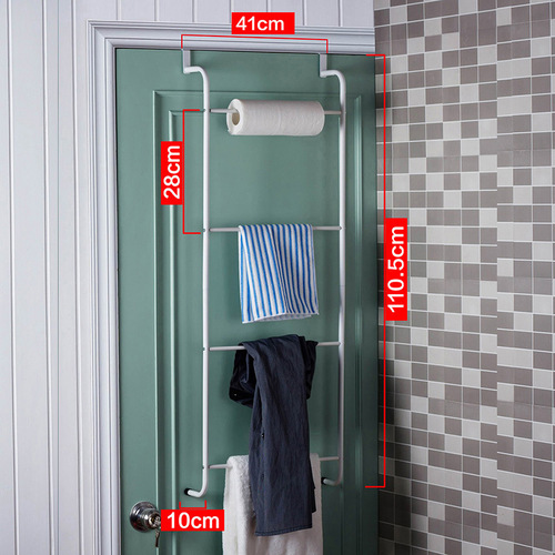 Four-layer door back hook towel bar without punching and traceless bathroom towel rack door-back clothes hanger storage rack