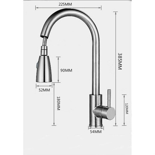 Factory direct supply 304 stainless steel kitchen faucet pull-out sink vegetable basin hot and cold faucet pull-out faucet