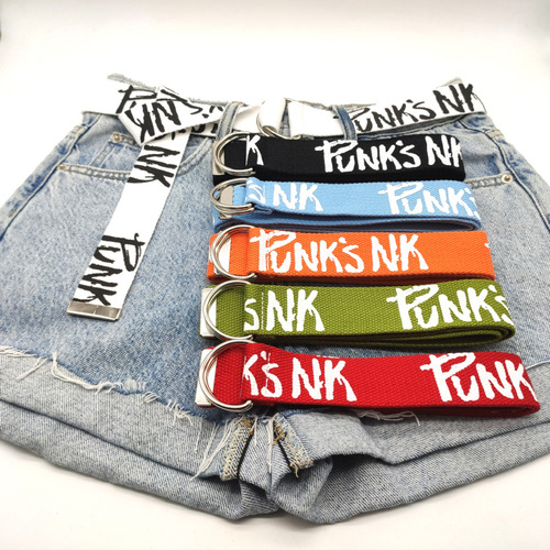 D-shaped alloy double ring buckle men's and women's belts fashionable casual versatile trendy unisex canvas belts