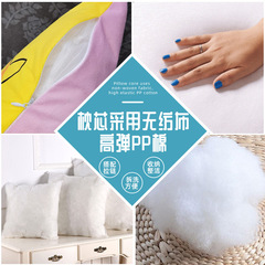 Cross-border supply sleeping pillow linen peach skin cartoon print office sleeping pillow pillow cover