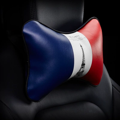 cartoon cute car pillow — Headrest - leather-parisian-tower-memory-foam-neck-pillow-1