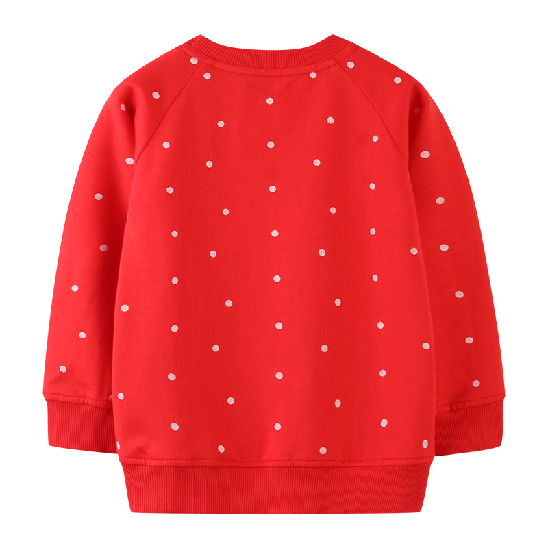 Sudadera de manga larga para niñas estilo europeo y americano, nuevo producto de otoño, suéter de felpa con cuello redondo y bordado, moderno para niñas.