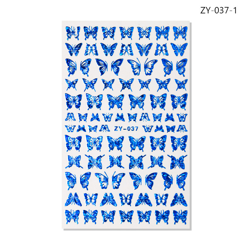 Pegatinas de uñas de dedo simulación pegatinas de mariposa delgada pegatinas de mariposa láser de oro y plata con pegatinas de mariposa dorada