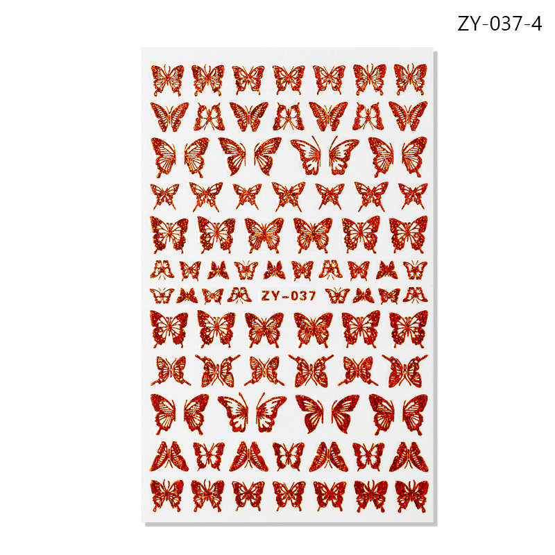 Pegatinas de uñas de dedo simulación pegatinas de mariposa delgada pegatinas de mariposa láser de oro y plata con pegatinas de mariposa dorada