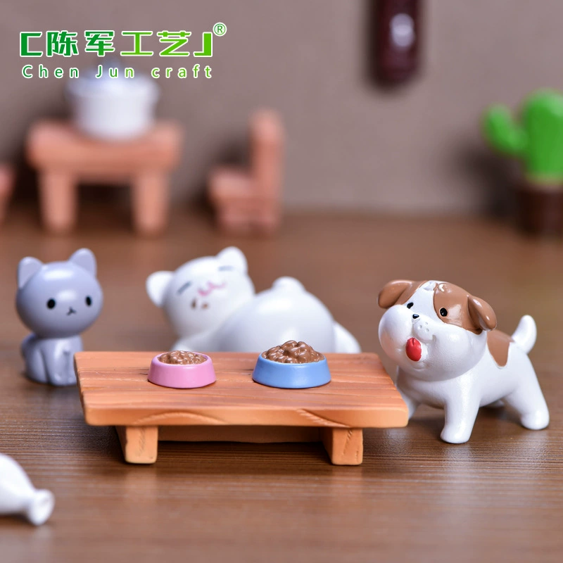 Жадная животная микро-ландшафт DIY бонсай маленькая качельная коробка котик пёс милый смоляной животное садовые принадлежности