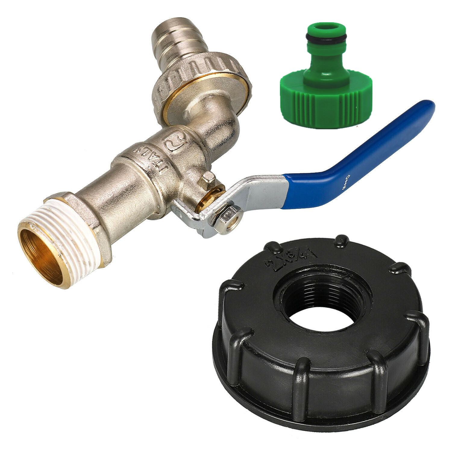 Accesorios de barril de tonelada transfronteriza tonelada adaptador de barril de tonelada interruptor de barril de latón IBC grifo de barril de 1/2 pulgada