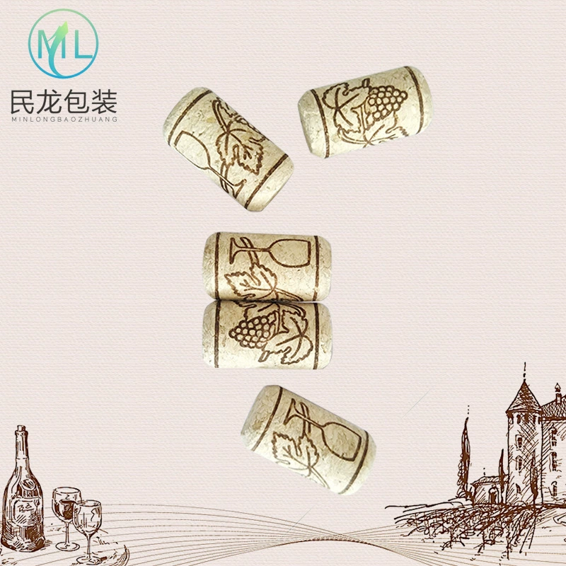 Пробка для бутылки с принтом красного вина, пробка из дуба с микрочастицами, цилиндрическая коническая пробка, поставка производителя поделок