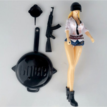 吃鸡女蛋糕装饰人偶手办公仔模型玩具烘焙摆件情景装抢卡通套装