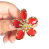 Crystal, fashionable ring, European style, flowered, internet celebrity, on index finger